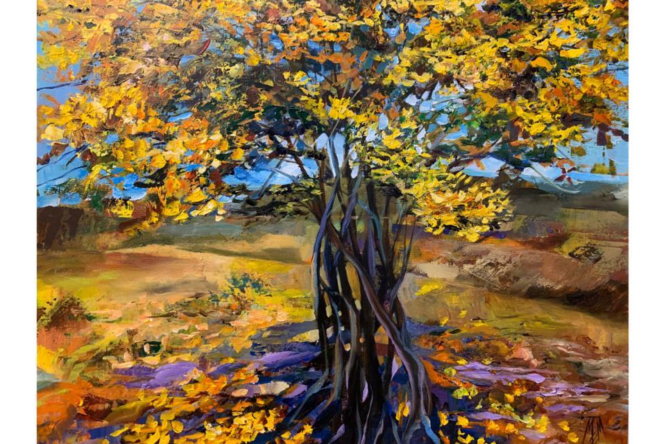 Златна есен, 60х40 см., маслени бои, платно, 500 лв., Милена Левичарова.jpg